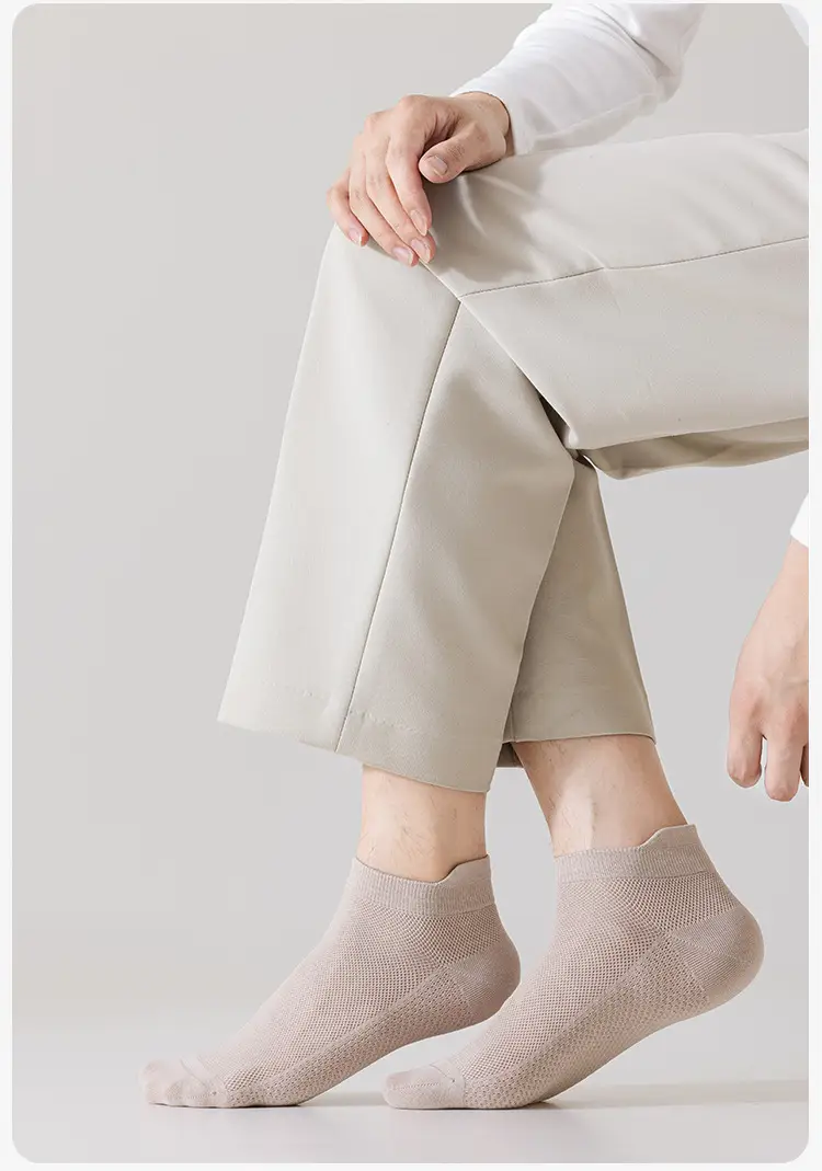 Socks men's summer thin cotton yarn deodorant sweat-absorbent tube socks white sports mesh breathable men's socks — feature 29
