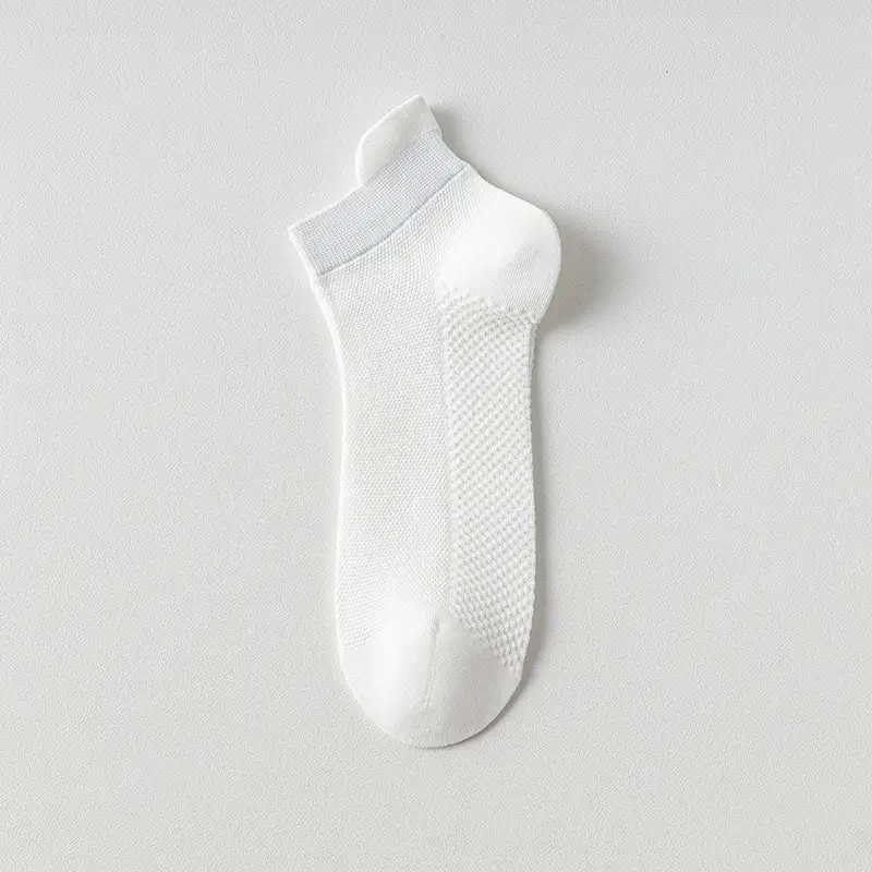 Socks men's summer thin cotton yarn deodorant sweat-absorbent tube socks white sports mesh breathable men's socks