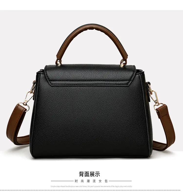 Retro Simple Lock Bag Women's Beige Satchel Crossbody — feature 22