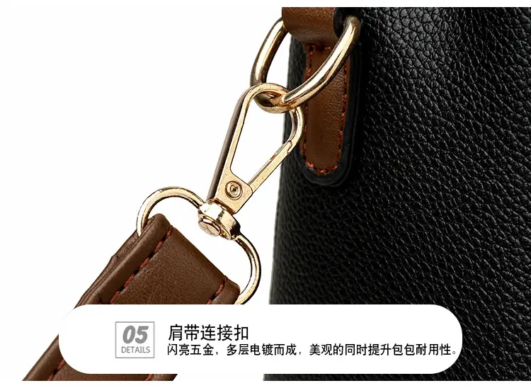 Retro Simple Lock Bag Women's Beige Satchel Crossbody — feature 29