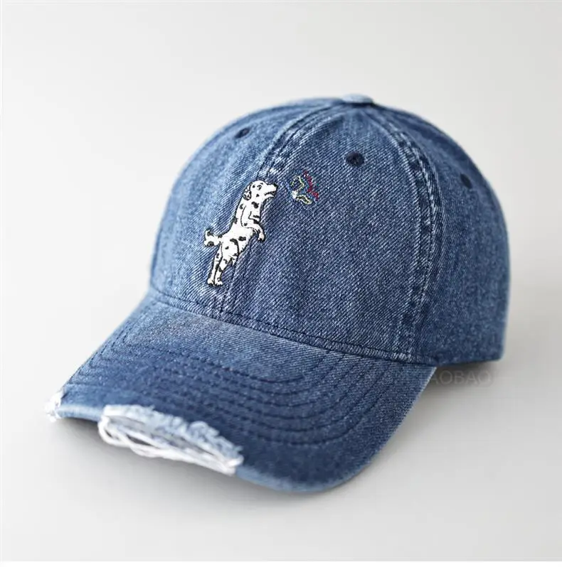Light Blue Cartoon Puppy Denim Cap for Women — feature 3