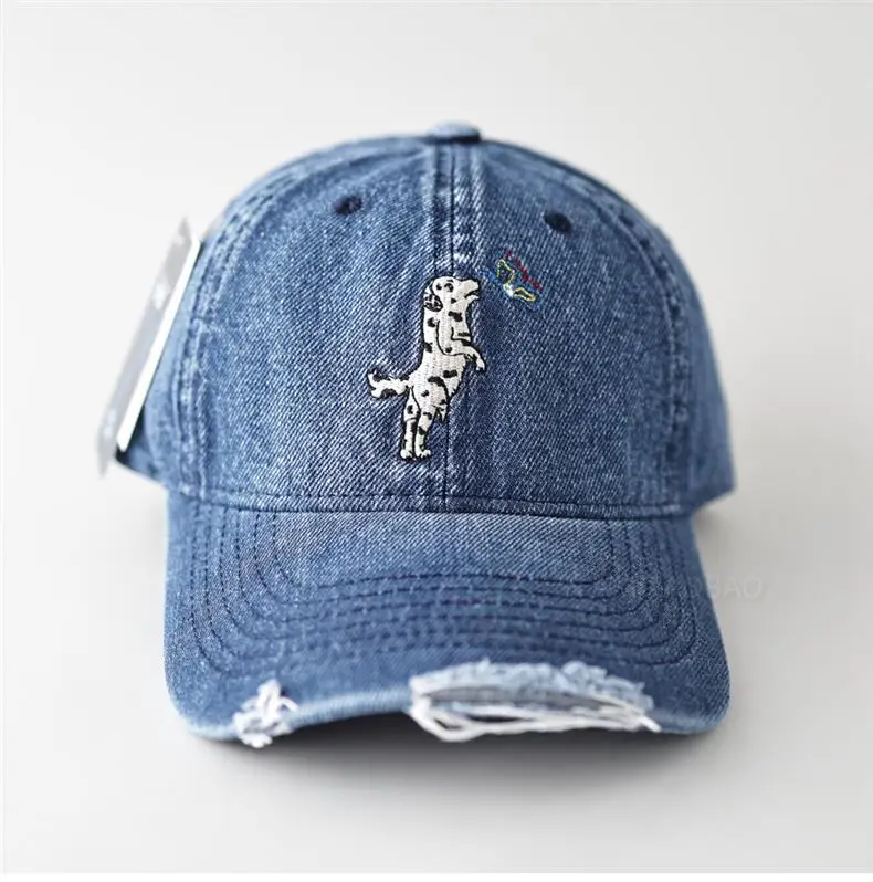 Light Blue Cartoon Puppy Denim Cap for Women — feature 4