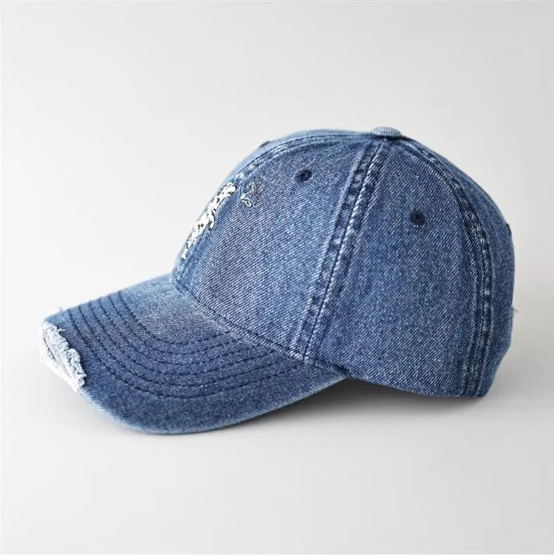 Light Blue Cartoon Puppy Denim Cap for Women — feature 7