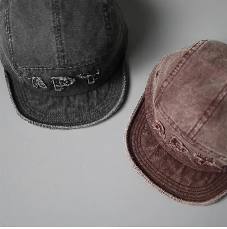 Men Women Retro Letter Patch Baseball Cap Beige — feature 13