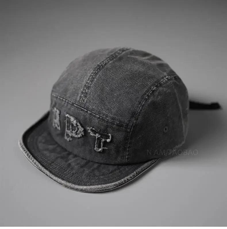 Men Women Retro Letter Patch Baseball Cap Beige — feature 5
