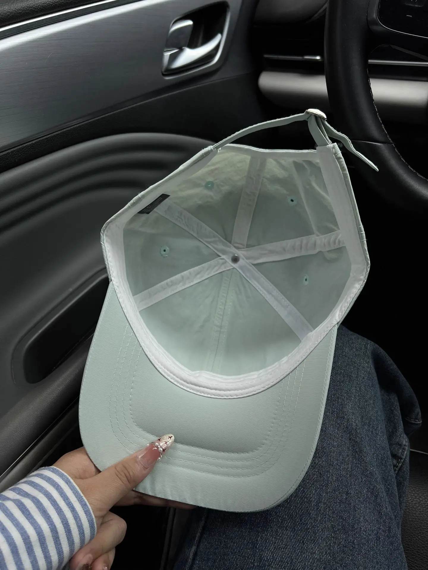 Women Baseball Cap Balance Light Gray Wide Brim — feature 10