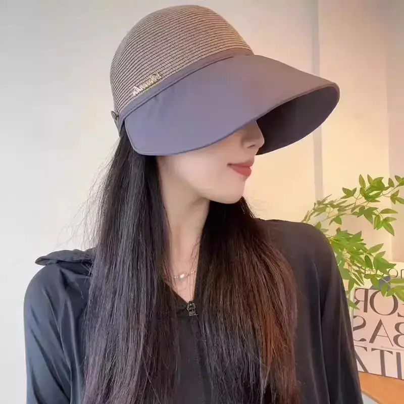 Women Sun Hat with Pink Shade & Wide Bristles