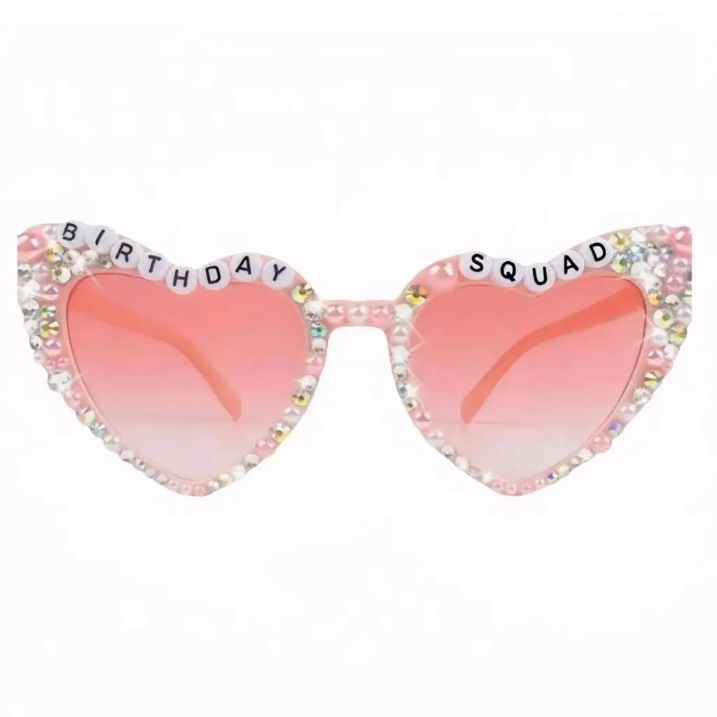 Xiyin Birthday Party Sunglasses Heart Pearl Cross Border 2025 - Image 3