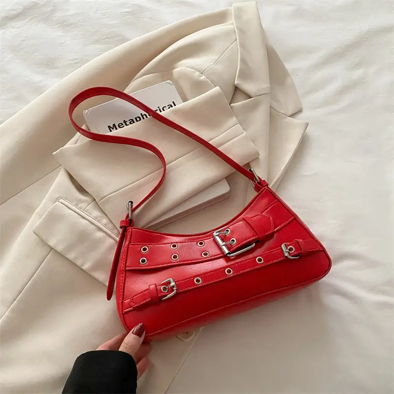 Vintage Beige Leather Shoulder Bag for Women 2025 - Image 3
