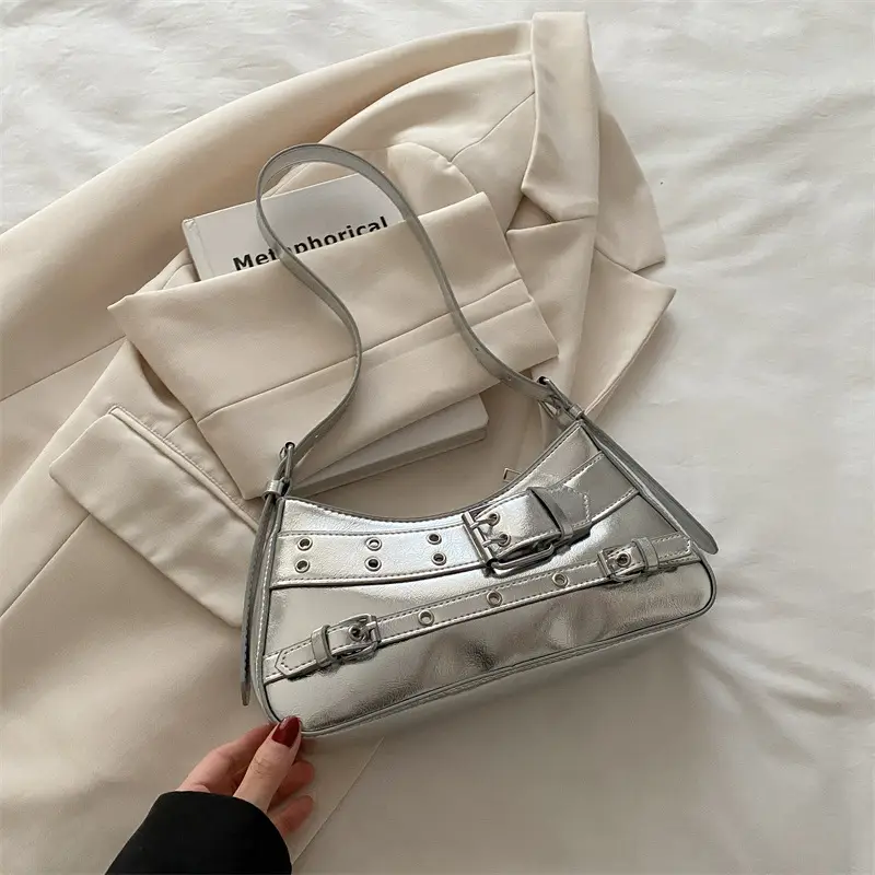 Vintage Beige Leather Shoulder Bag for Women 2025 - Image 4