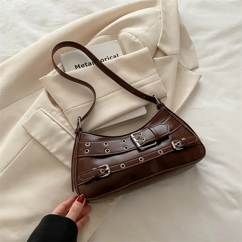 Vintage Beige Leather Shoulder Bag for Women 2025 - Image 5