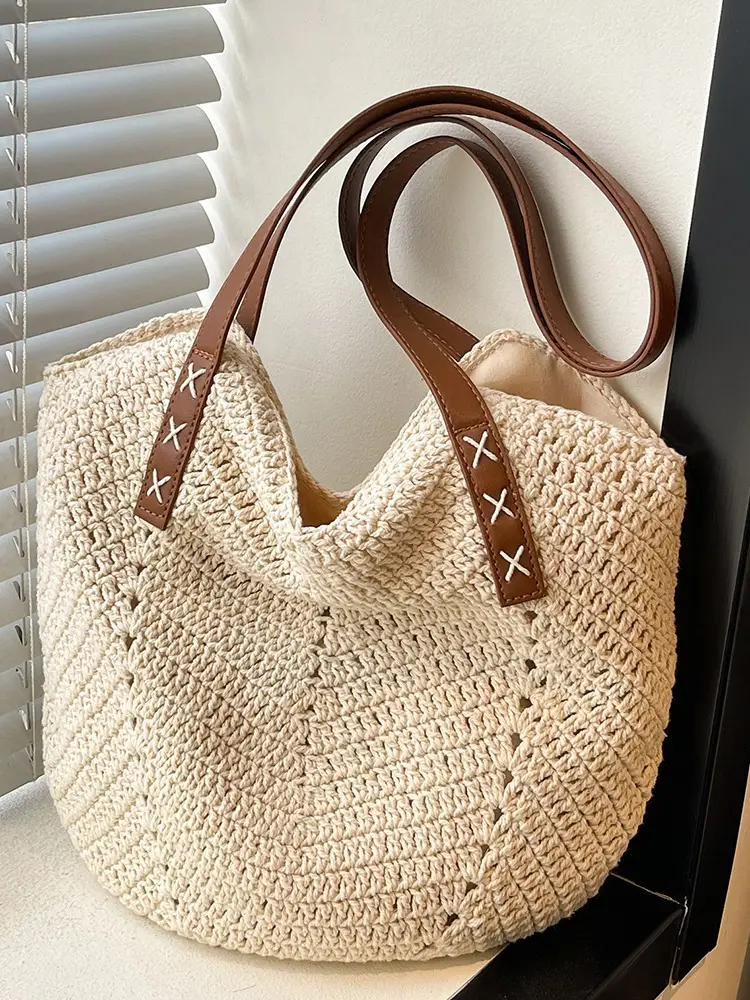 Large Straw Handbag Spring Summer Luggage - Image 4