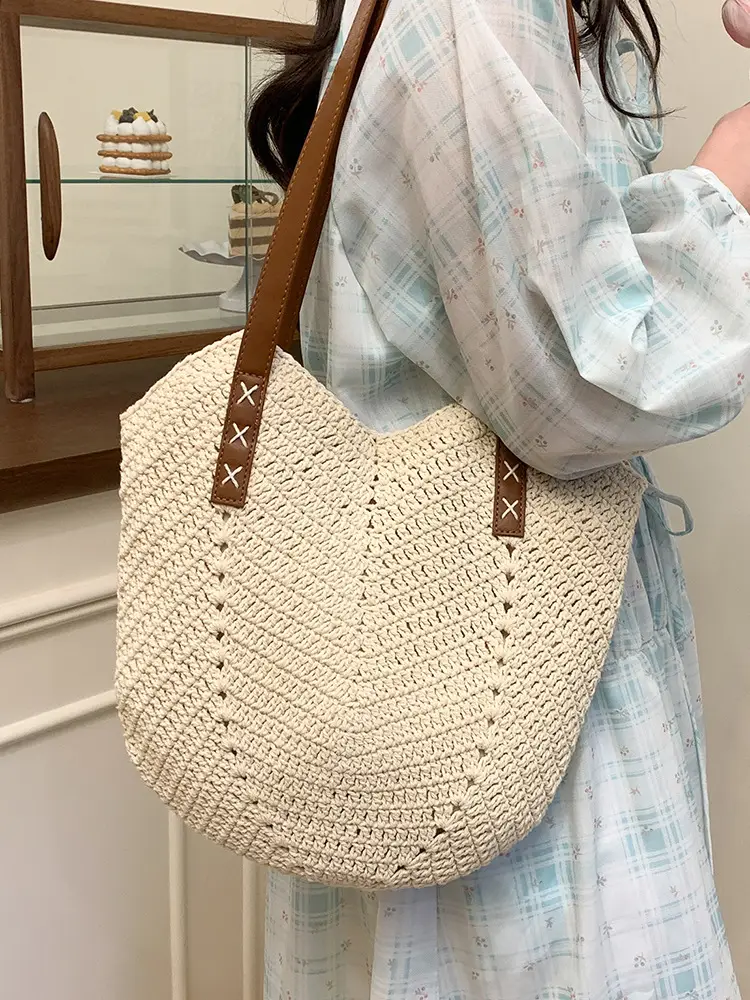 Large Straw Handbag Spring Summer Luggage - Image 5