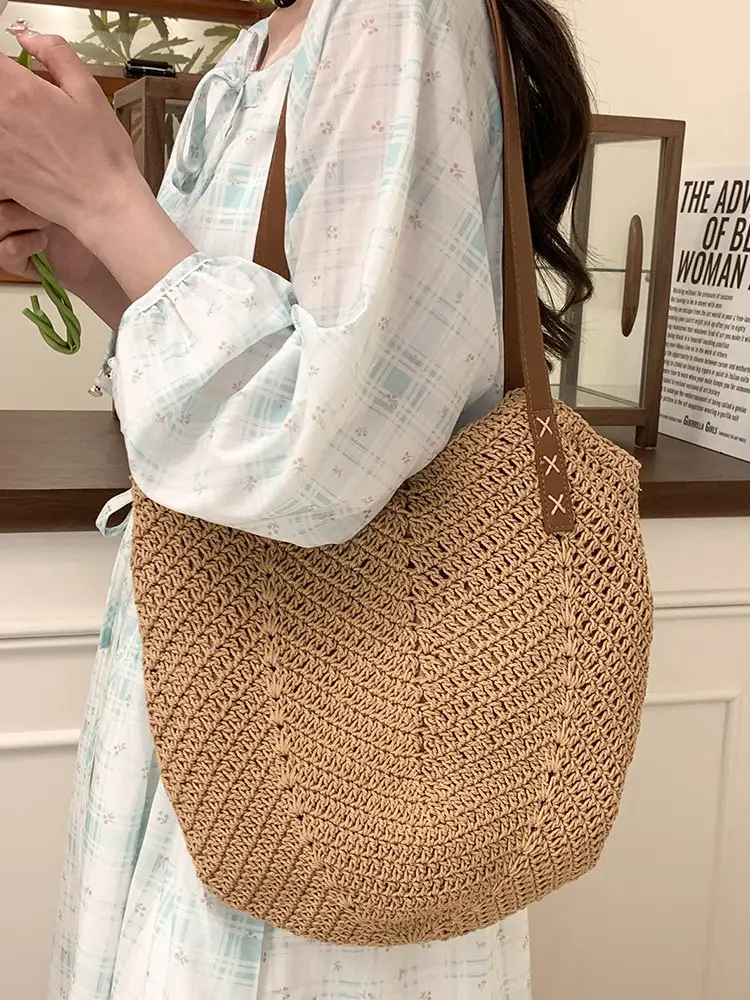 Large Straw Handbag Spring Summer Luggage - Image 6