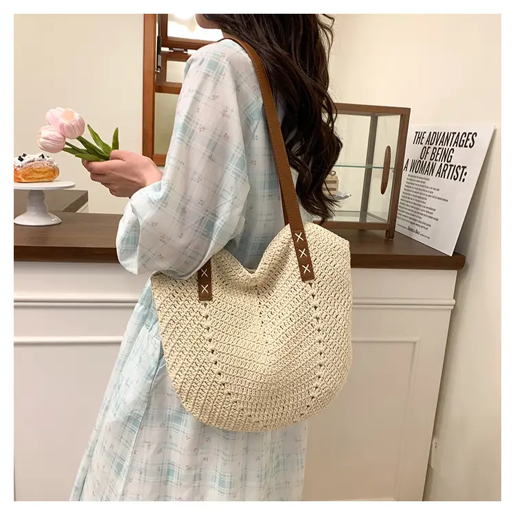 Large Straw Handbag Spring Summer Luggage — feature 13