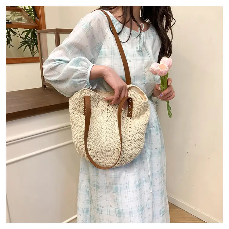 Large Straw Handbag Spring Summer Luggage — feature 14
