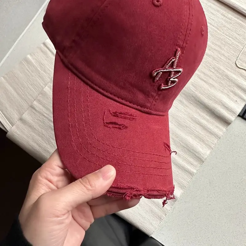 Maroon American Retro Duckbill Cap for Men Women - Image 9