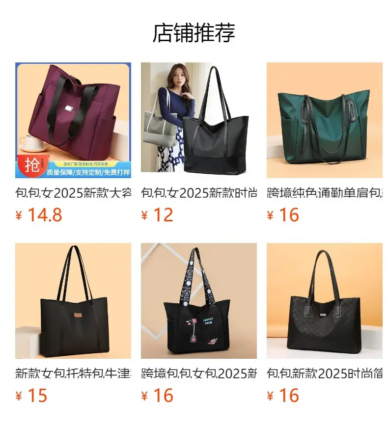 New Foreign Trade Nylon Plaid Large Tote Bag Women — feature 1