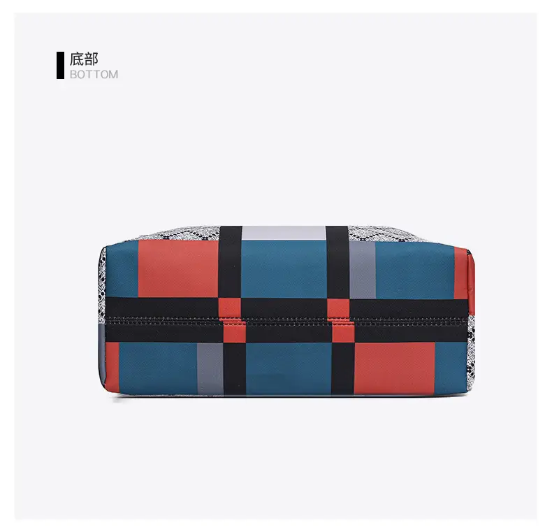 New Foreign Trade Nylon Plaid Large Tote Bag Women — feature 23