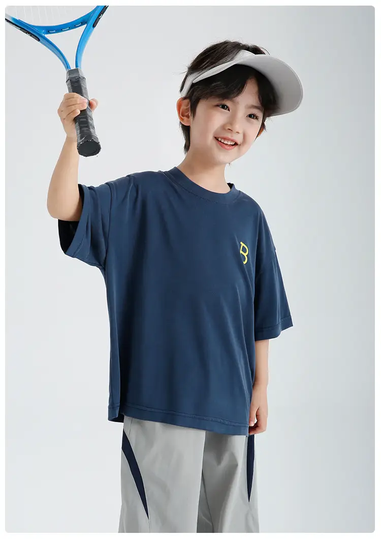 Boys Cool Blue T-Shirt Summer Wear Loose Fit — feature 10