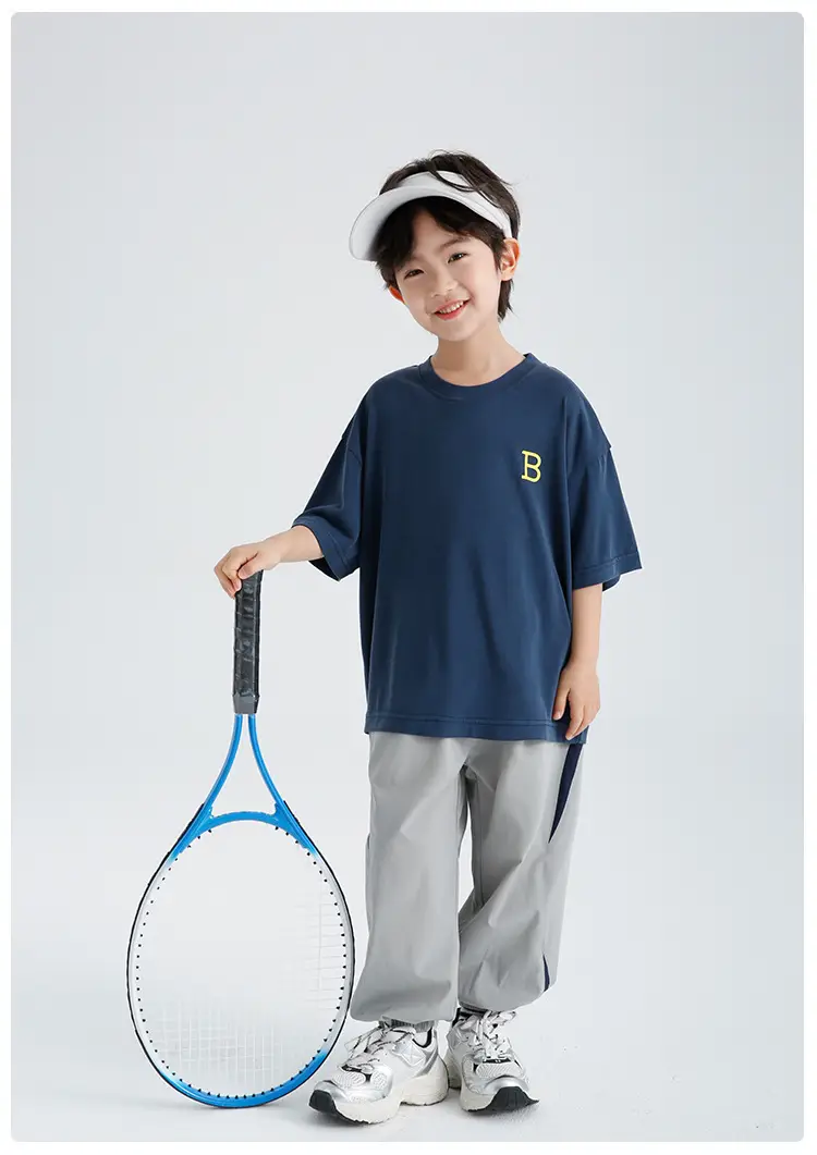 Boys Cool Blue T-Shirt Summer Wear Loose Fit — feature 11