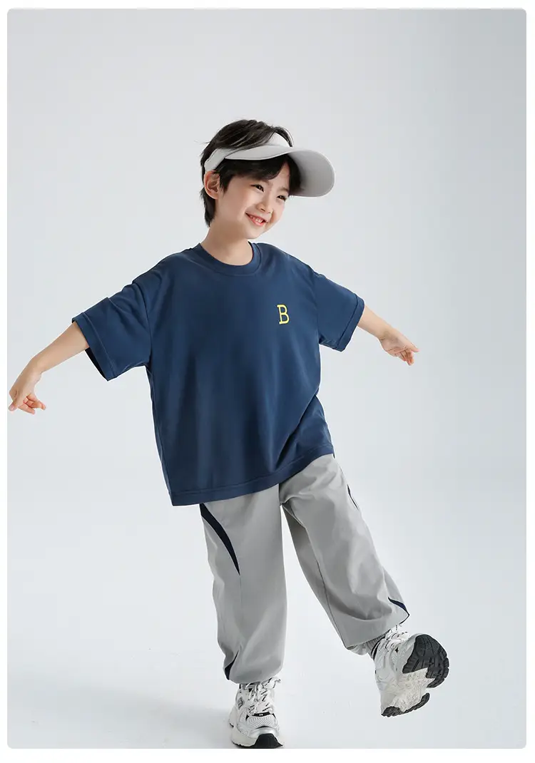 Boys Cool Blue T-Shirt Summer Wear Loose Fit — feature 13