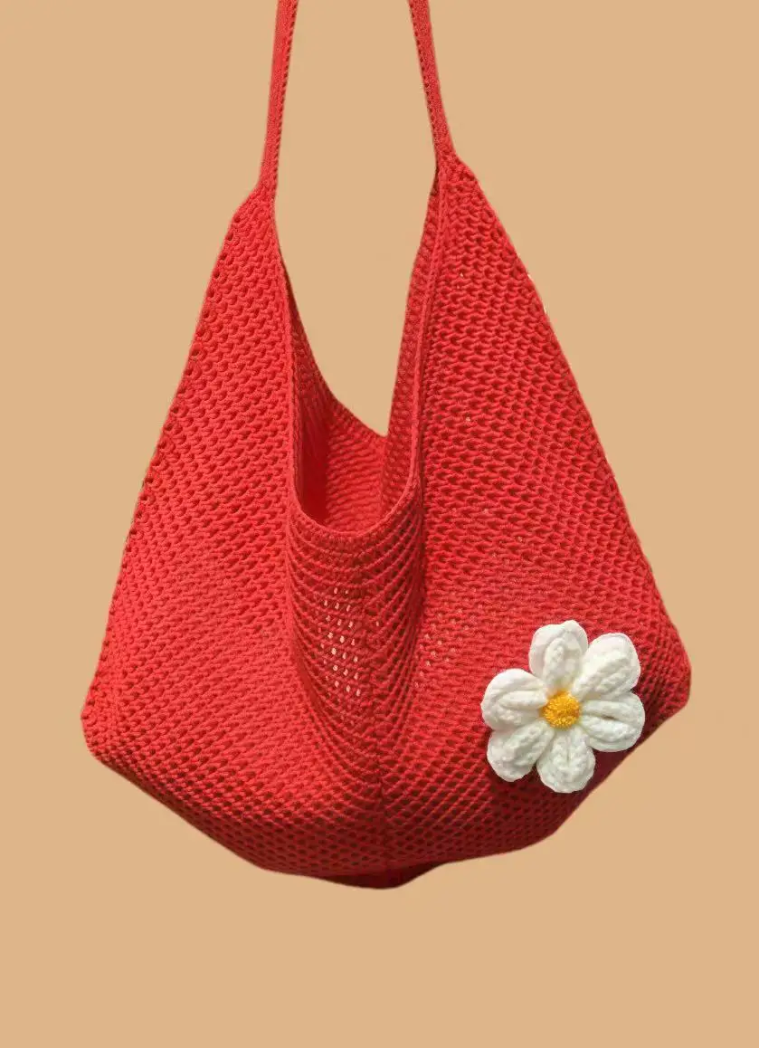 Korean-style Knitted Shoulder Tote Bag for Women - Image 2