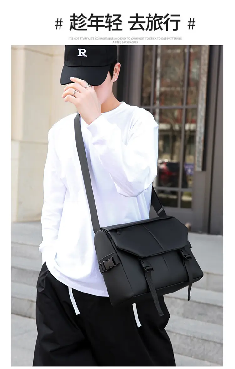 Men's Waterproof Oxford Crossbody Bag Large Capacity — feature 13
