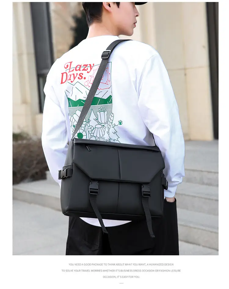 Men's Waterproof Oxford Crossbody Bag Large Capacity — feature 15