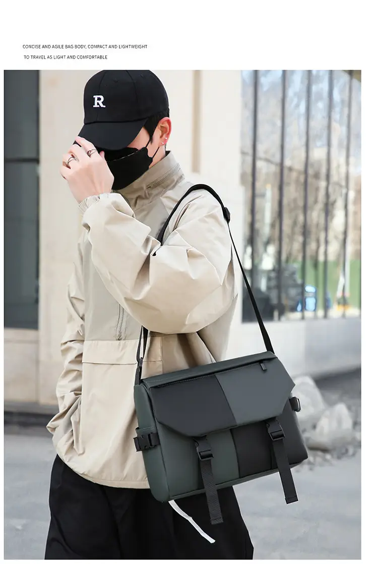 Men's Waterproof Oxford Crossbody Bag Large Capacity — feature 20