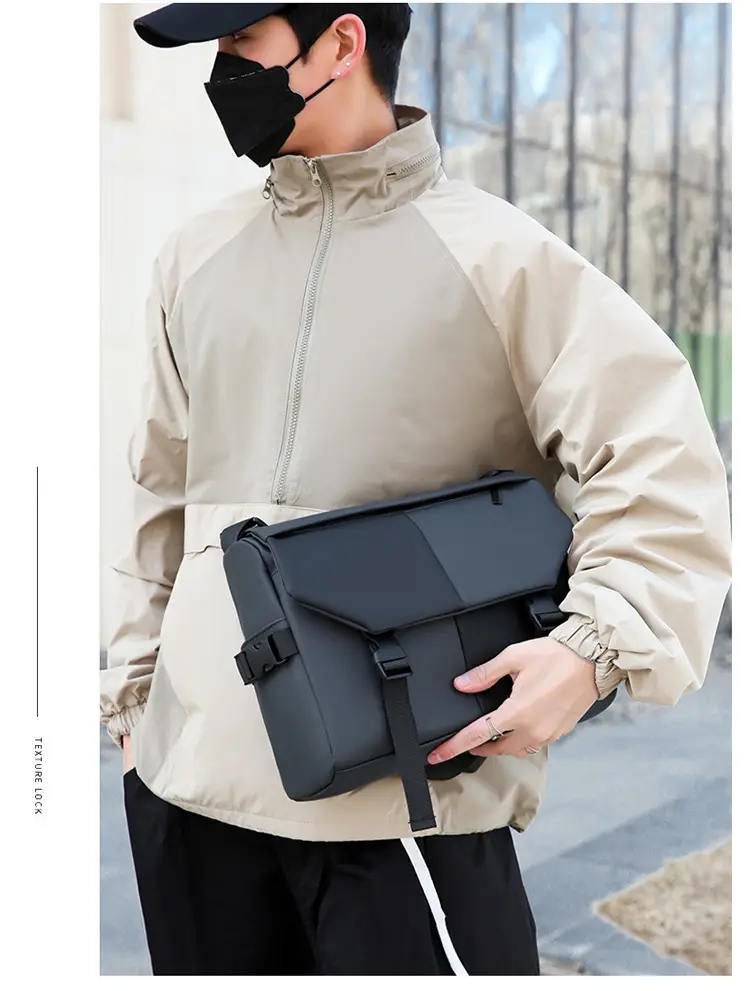 Men's Waterproof Oxford Crossbody Bag Large Capacity — feature 23