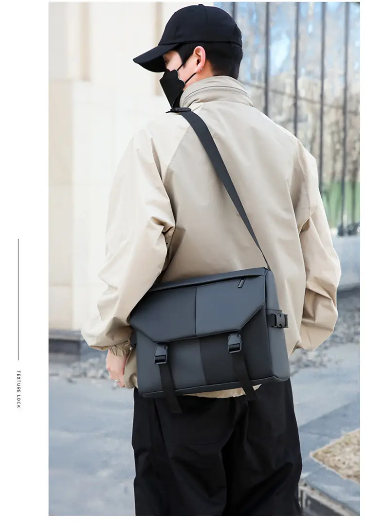 Men's Waterproof Oxford Crossbody Bag Large Capacity — feature 25