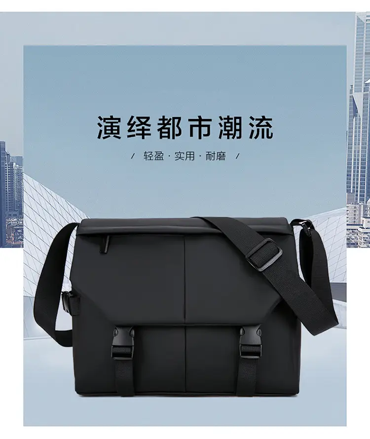 Men's Waterproof Oxford Crossbody Bag Large Capacity — feature 3