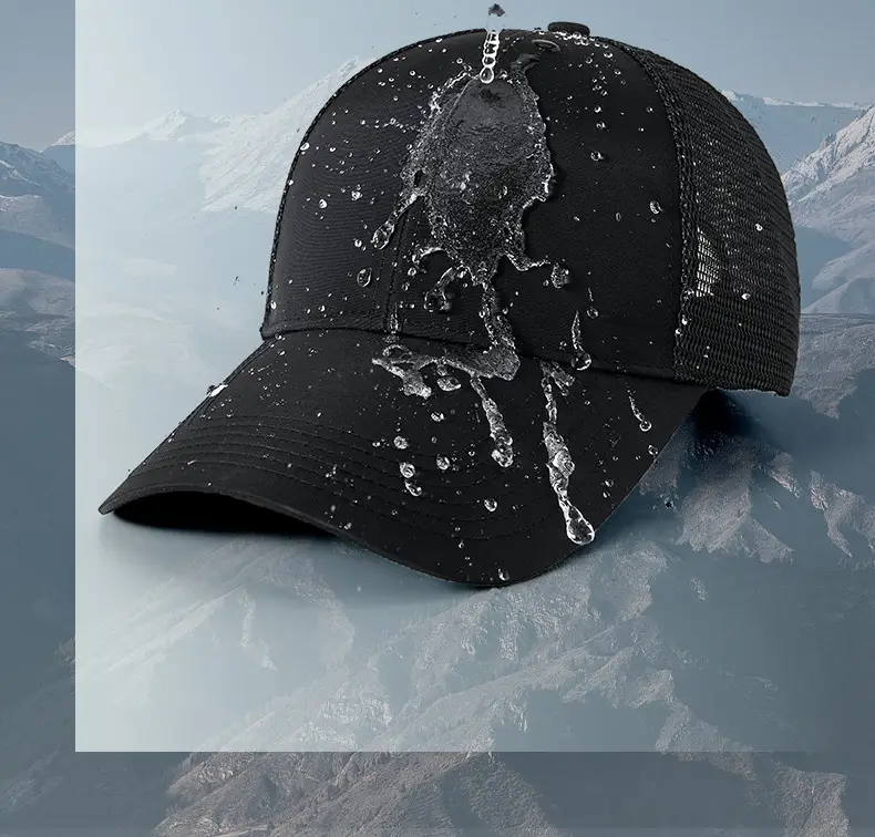 Black Mesh Baseball Cap with 11cm Long Bristle — feature 13