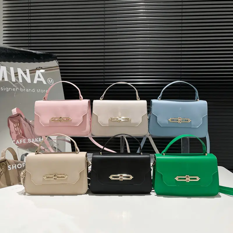 2025 Black Lock Buckle Crossbody Bag for Women