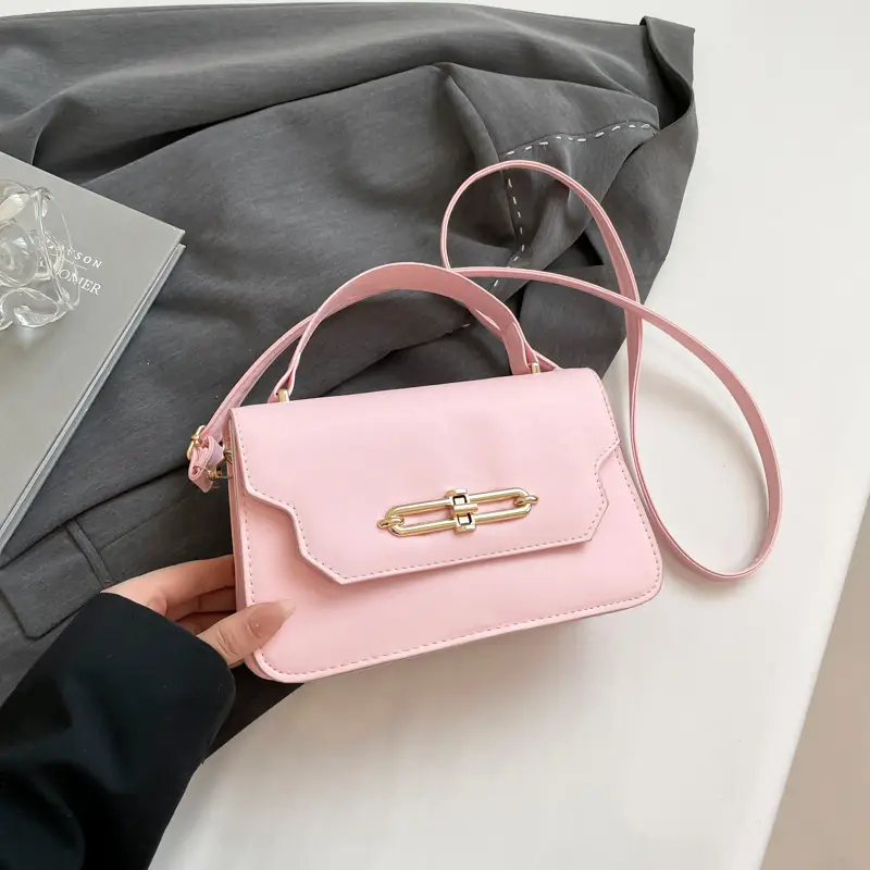 2025 Black Lock Buckle Crossbody Bag for Women