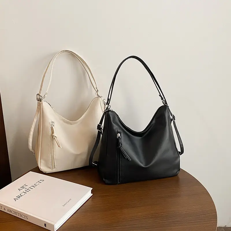 Black Retro Shoulder Crossbody Tote Bag for Women - Image 6
