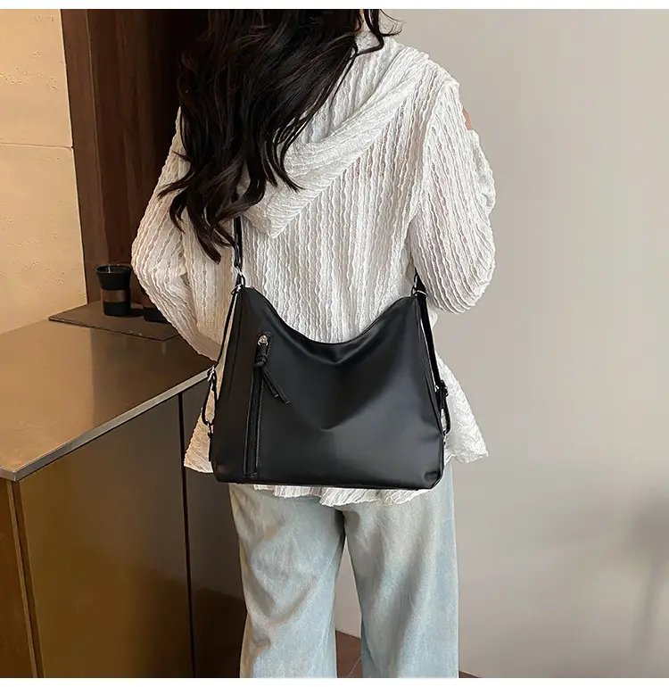 Black Retro Shoulder Crossbody Tote Bag for Women — feature 14
