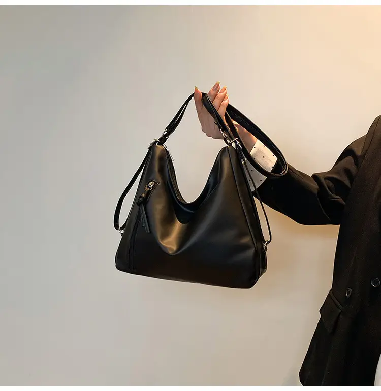 Black Retro Shoulder Crossbody Tote Bag for Women — feature 19