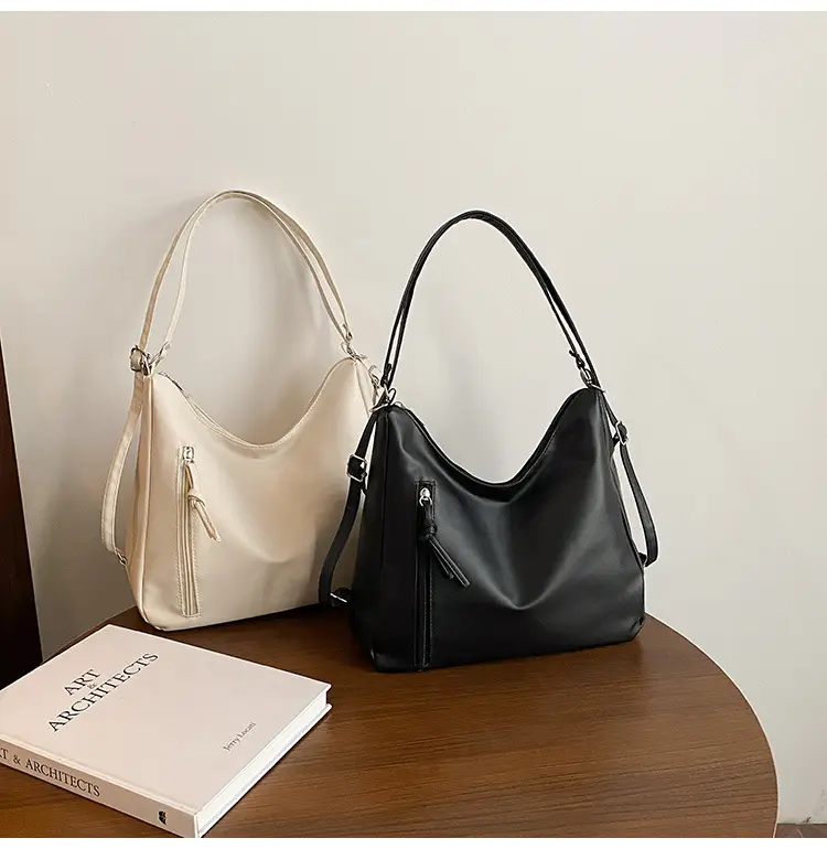 Black Retro Shoulder Crossbody Tote Bag for Women — feature 24