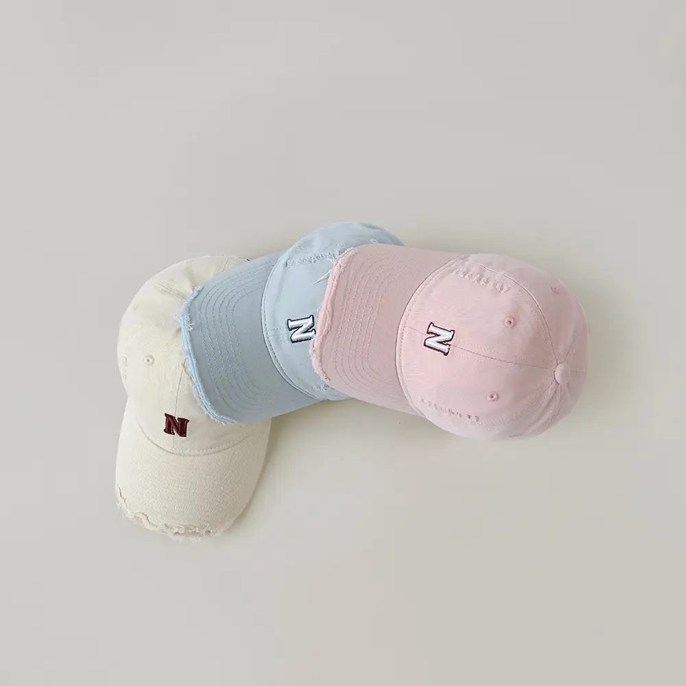 Black Korean Style Personalized Cap with Ripped Bristle - Image 9
