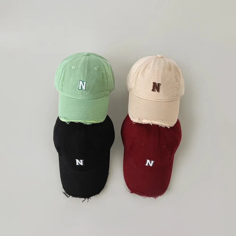 Black Korean Style Personalized Cap with Ripped Bristle — feature 2