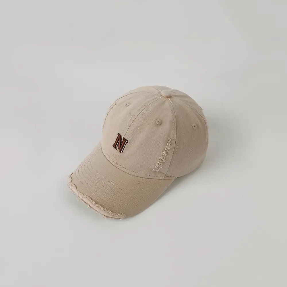 Black Korean Style Personalized Cap with Ripped Bristle — feature 8