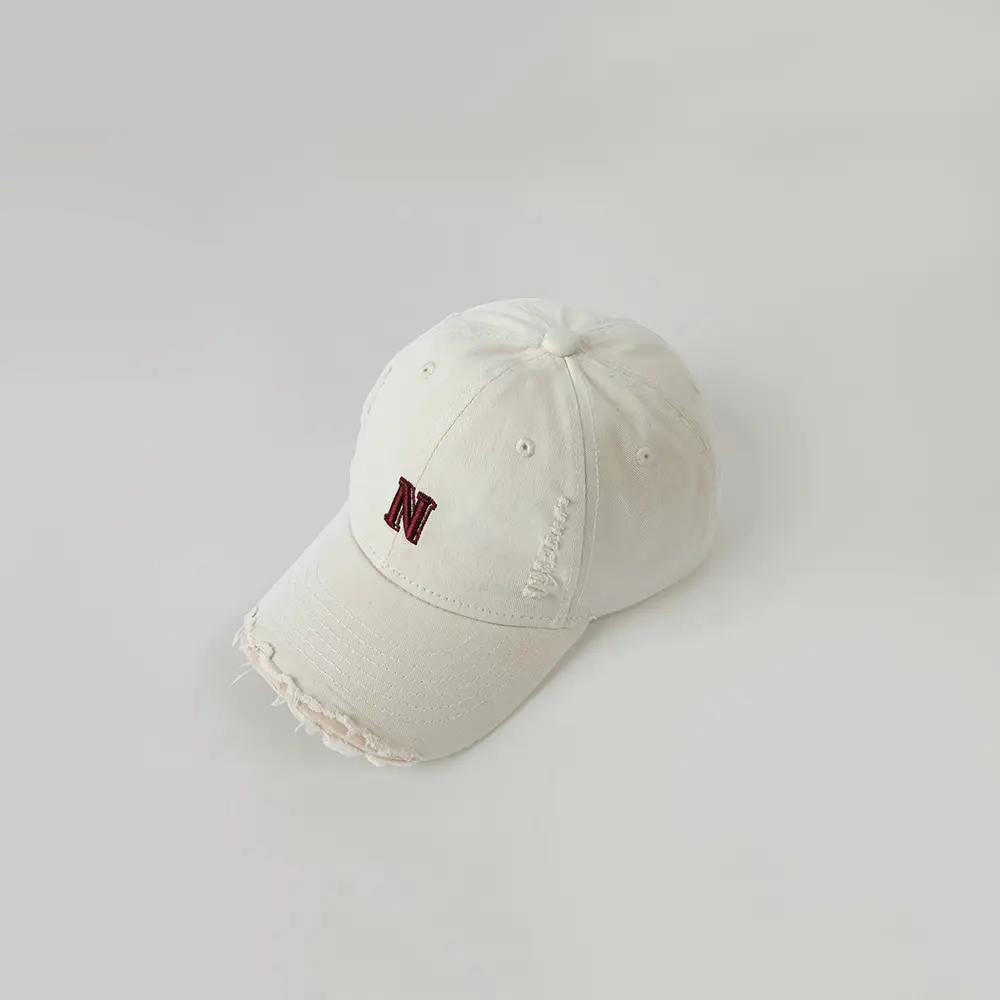 Black Korean Style Personalized Cap with Ripped Bristle - Image 3