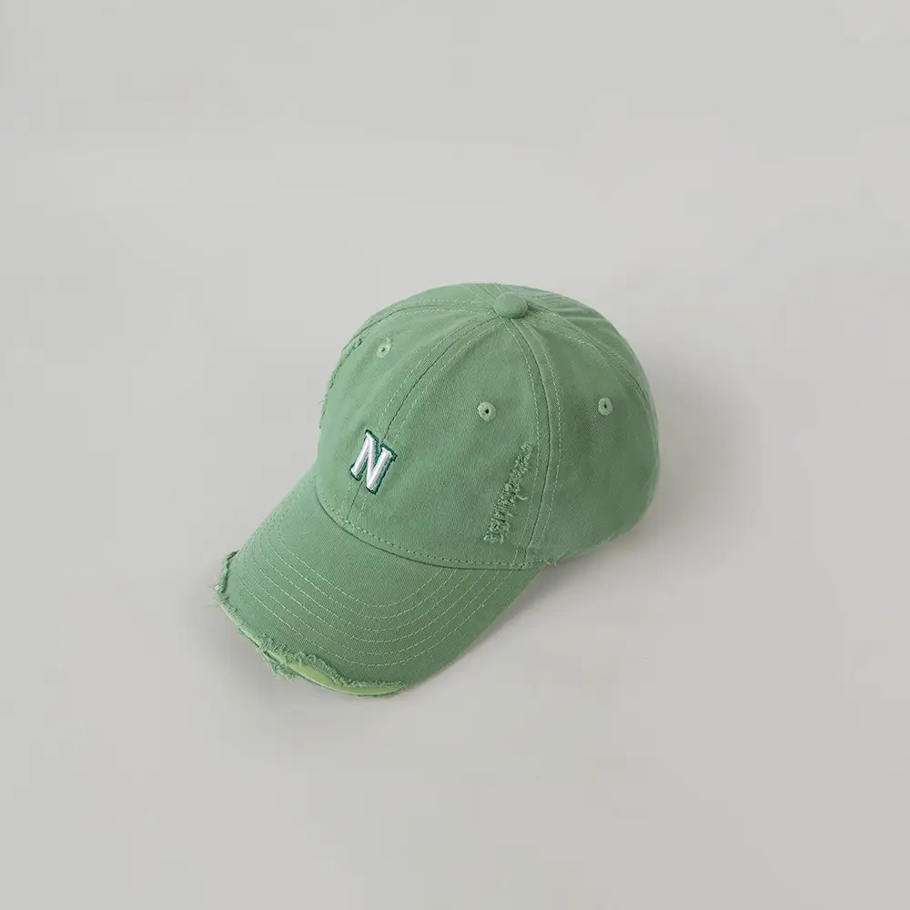 Black Korean Style Personalized Cap with Ripped Bristle - Image 4