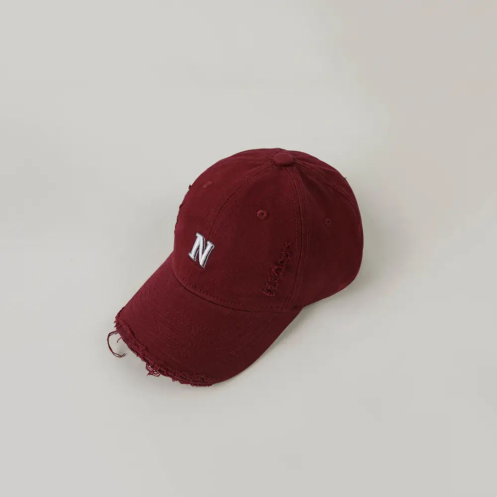 Black Korean Style Personalized Cap with Ripped Bristle - Image 5