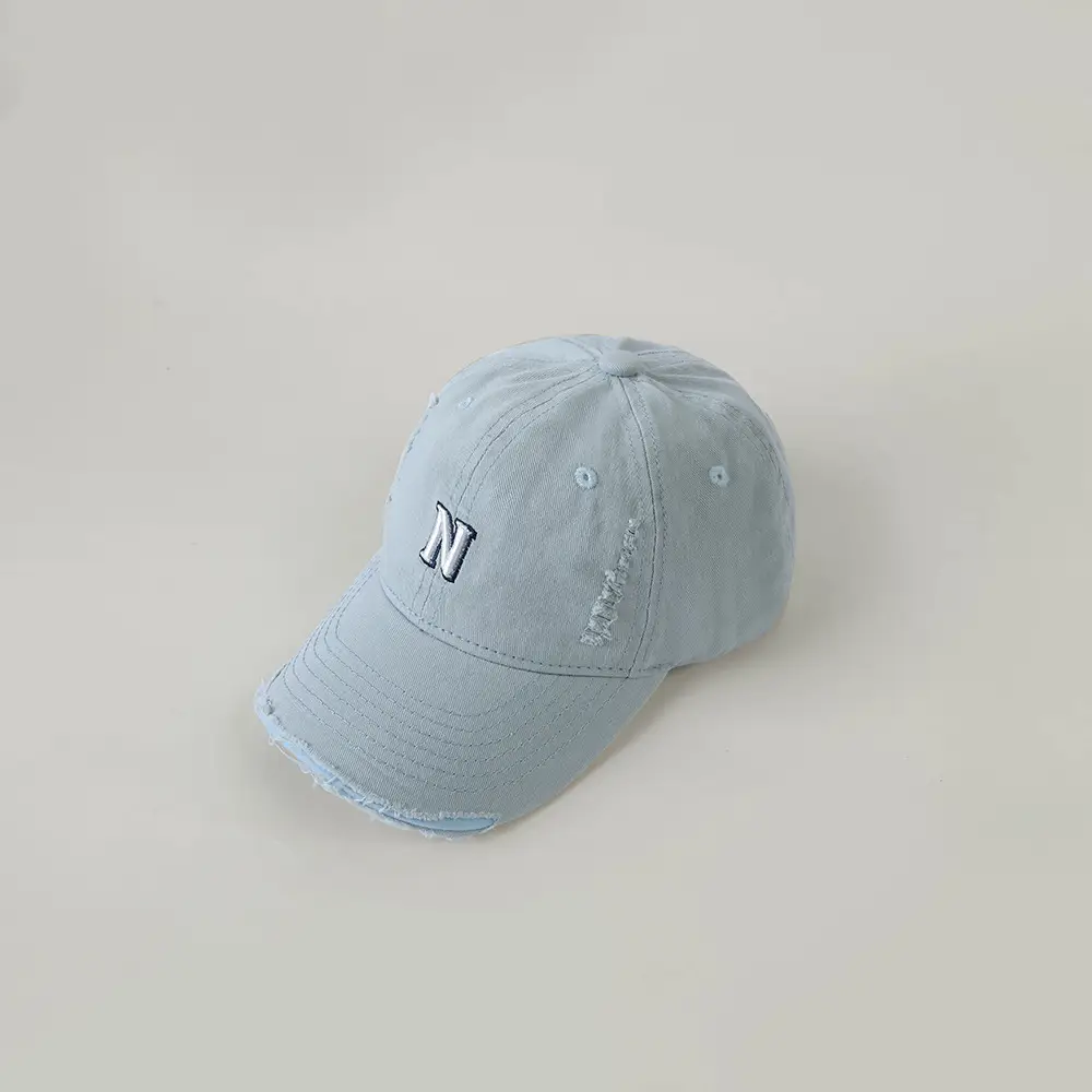 Black Korean Style Personalized Cap with Ripped Bristle - Image 6