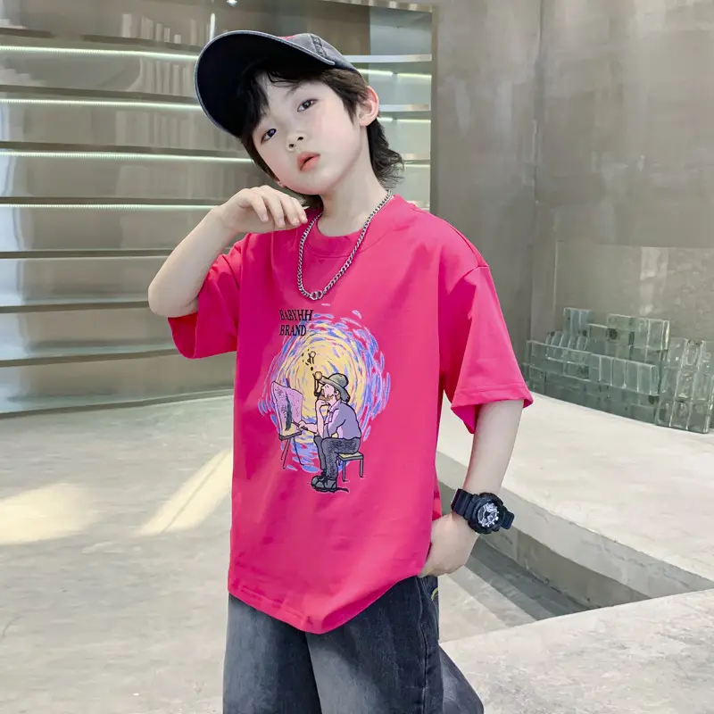 Boys Cartoon T-Shirt Blue Cap Summer Wear 2026