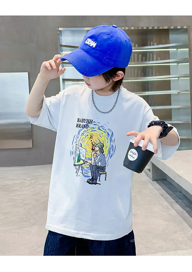 Boys Cartoon T-Shirt Blue Cap Summer Wear 2026 — feature 12