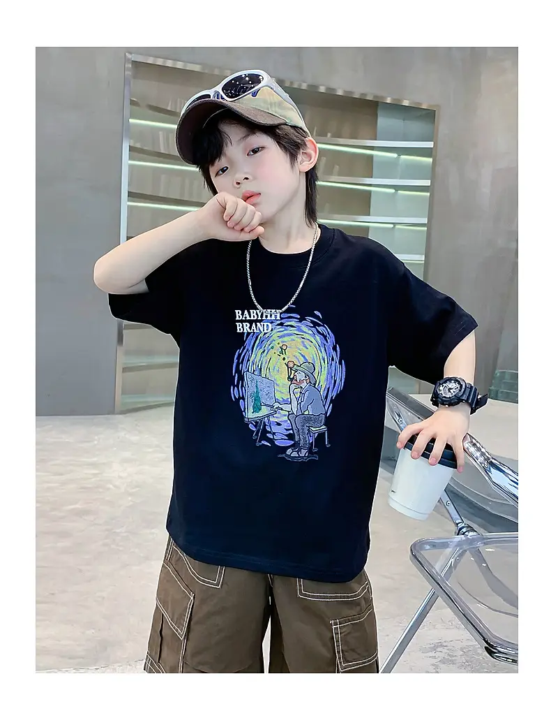 Boys Cartoon T-Shirt Blue Cap Summer Wear 2026 — feature 17